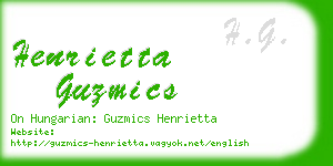 henrietta guzmics business card